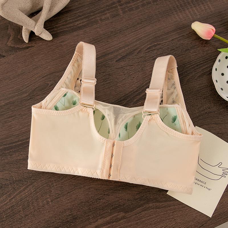 New bra large size full cup with double breasts, large breasts and thin thin D cup lace elderly bra
