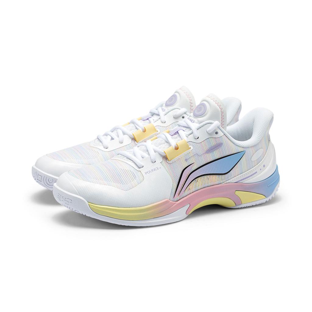 New LiNing Cushioning Rebound Support Low Top Badminton Shoes Unisex Standard White AYTV013-1