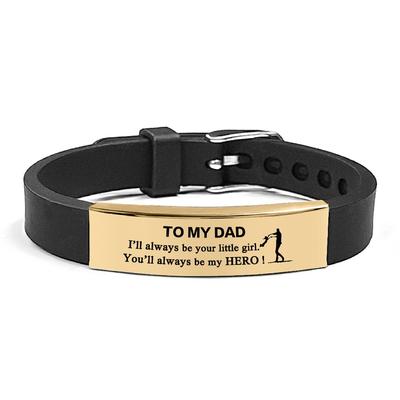Father's Day Gifts Inspirational Quote Bracelets Stainless Steel Adjustable Family Bracelets Wristband Bracelet for Father
