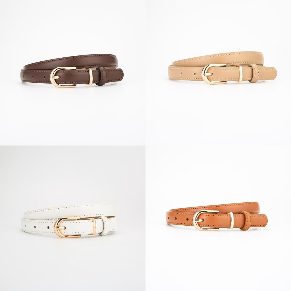 Genuine Leather Womens Belt With Silver Buckle For Casual And Office Wear