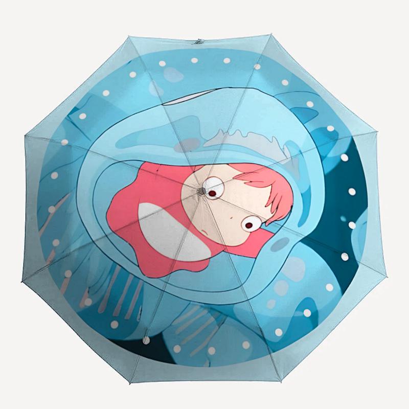 

1pc Ponyo Automatic Umbrella Durable Iron Frame & Plastic Handle, Gift for Men & Women, Sturdy Construction yy250902040