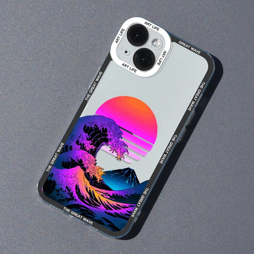 

Fashion Japan The Great Wave Off Kanagawa Phone Case For iPhone 15 14 13 12 11 Pro MAX XR XS X SE 7 8 Plus Mini Cover Art Fundas iphone X XS