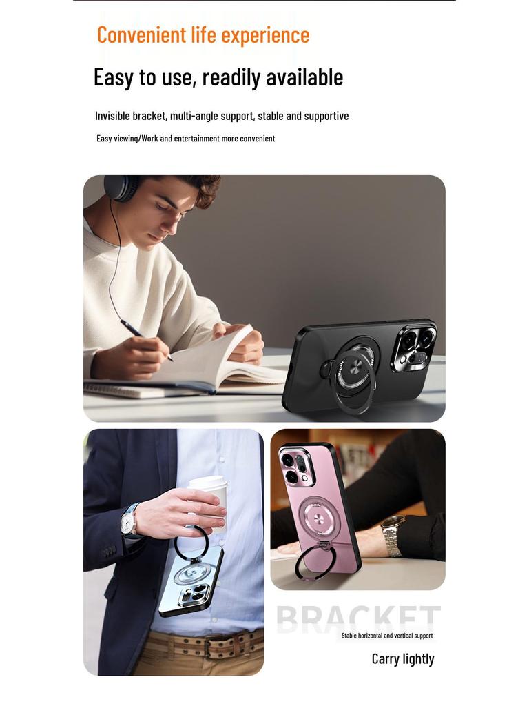 Magnetic Stand Phone Case for OPPO Reno 14/13/12 Pro - Lens Protection & Drop-Proof