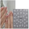 3D Cartoon Bow Nail Stickersdecals French Manicure Self-Adhesive Accessories Nail Art Decorations Beauty Tool