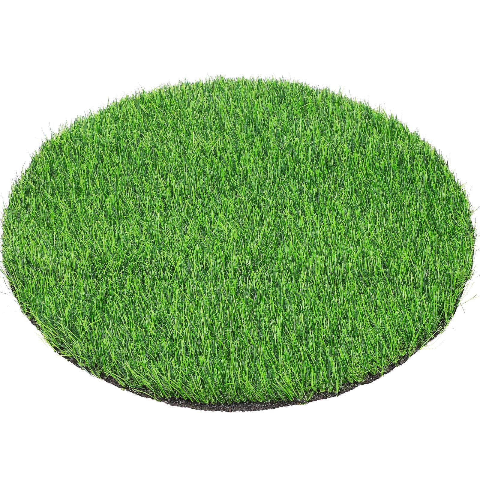Tappetino in Erba Sintetica Verde Rotondo Erba Finta Decorazione Tavola Runner Simulazione per Pranzo Tappeto Esterno Cortile Cucina Caffè