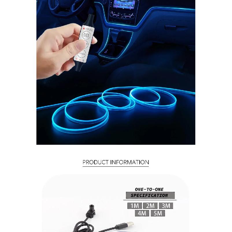 22 Modes 20 Colors 1-5M Car USB RGB LED Light Strip Interior Ambient Light Hand Control Invisible Fiber Optic Atmosphere Lamp