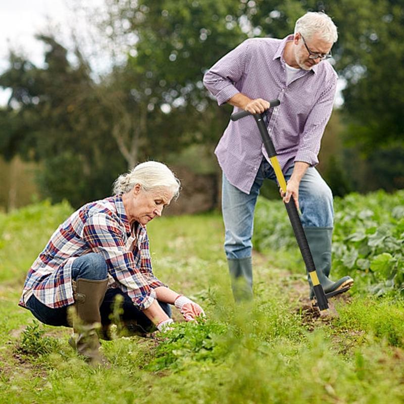 Stainless Steel Weeder Puller Tool Ergonomic Standing Position Gardening Implement With Nonslip Handle