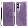 Leather Case for vivo Y300 5G/Y200 5G/V40 Lite (Indonesia) 5G/4G Floral Pattern Phone Cover