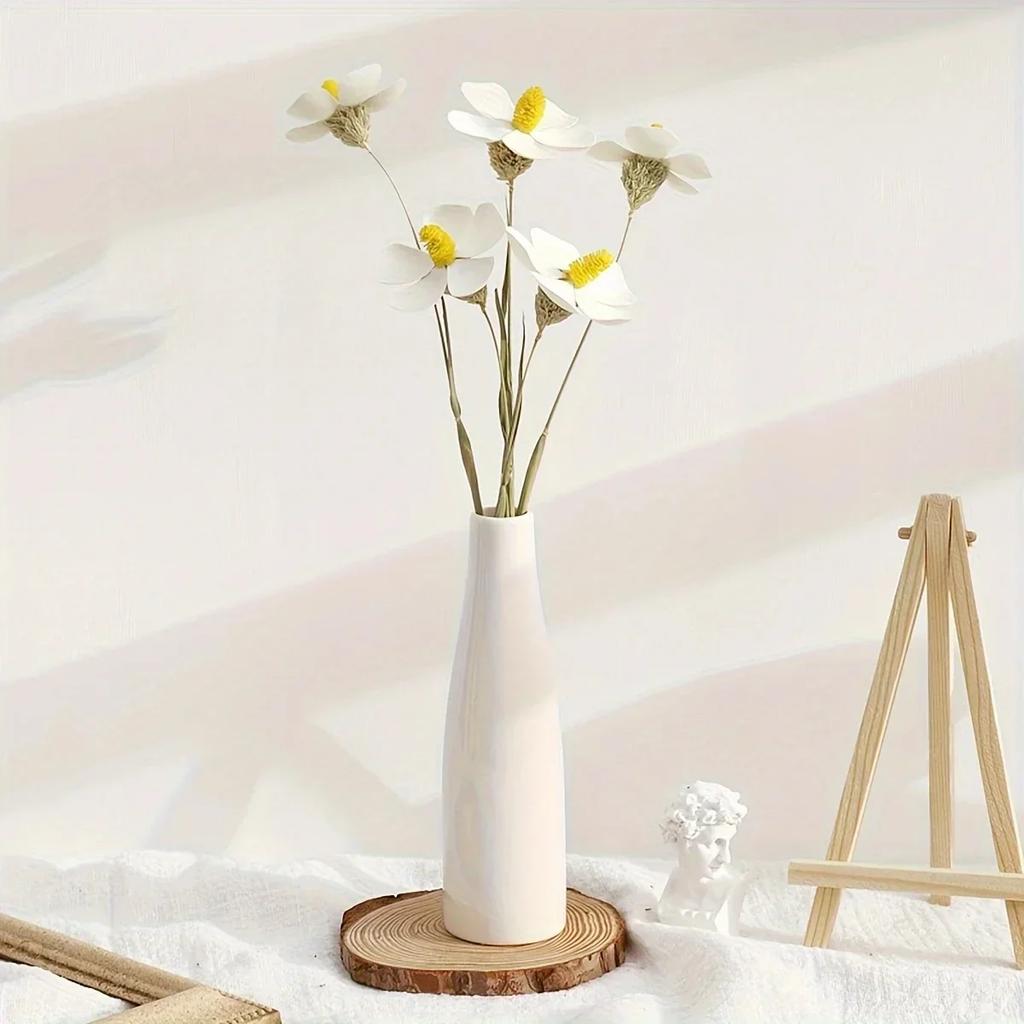1pc-Scandinavian Plastic Vase Living Room Bedroom Decorative Vase Simple Home Fresh Flower Arrangement Vase