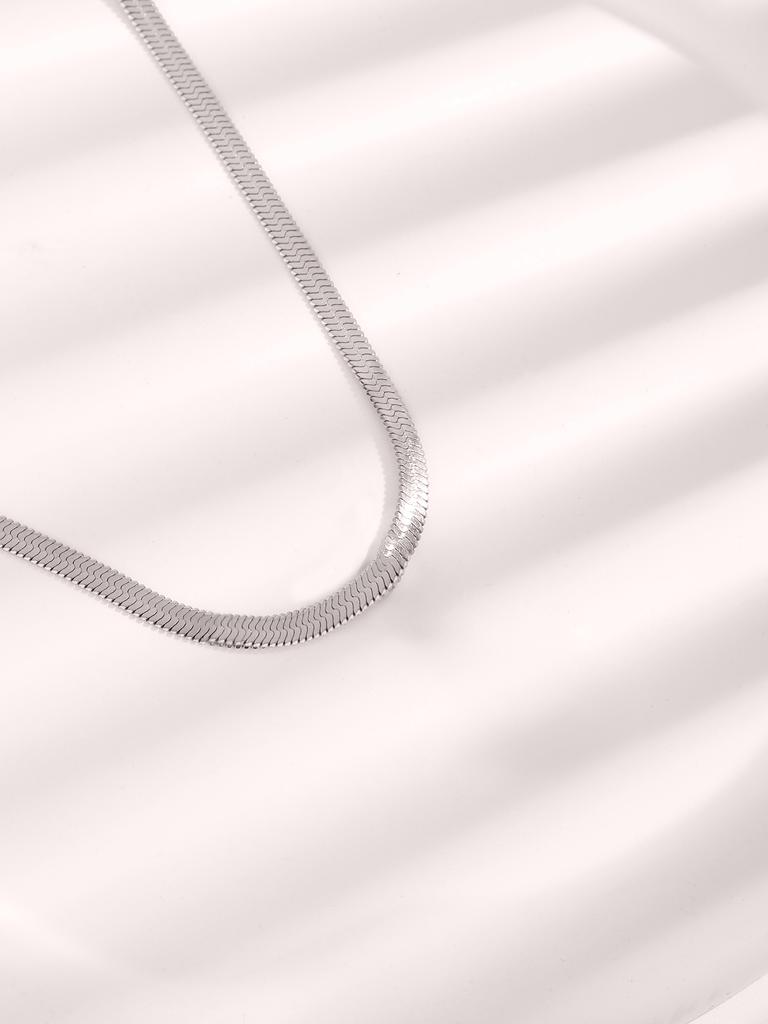 Schlangenkette Goldplattierter Edelstahl Flaches Halskette 3mm Mode Choker Hip Hop Fischgrät Für Männer Frauen Geschenk Schmuck