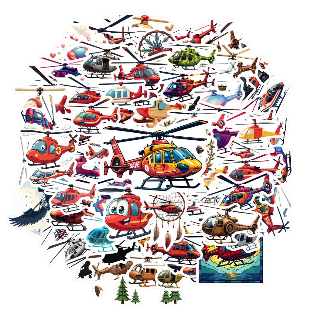 35pcs-100pcs Decals  Vinyl Vehicle Stickers Helicopter Stickers Transport Stickers for  Musical Instruments Phones Suitcases