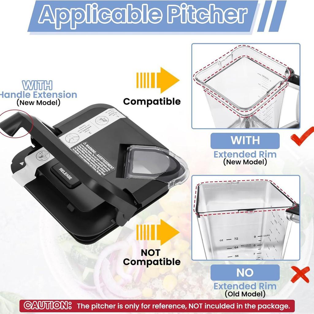 Locking Lid Square Cover Replacement Lid Blender Pitchers Cover ABS Texture Locking Cover Perfect for Blender Pitchers