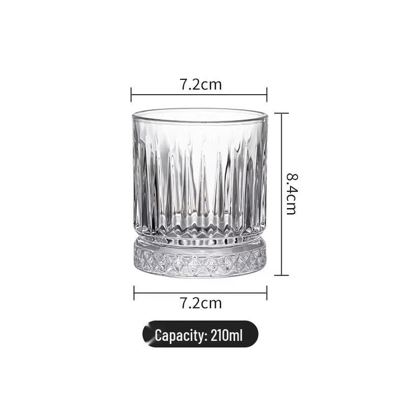 Retro Diamond Stripe Whiskey & Cocktail Collins Glass