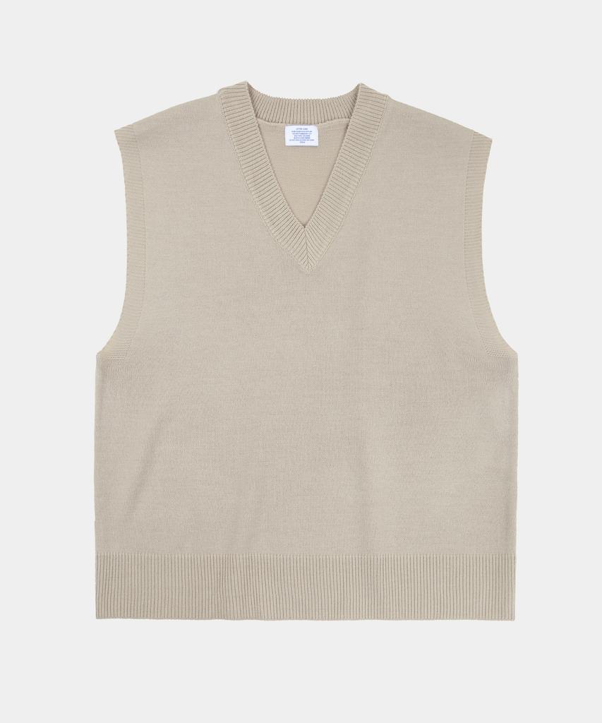 Lettercomo City Boy V-Neck Knit Vest_Beige