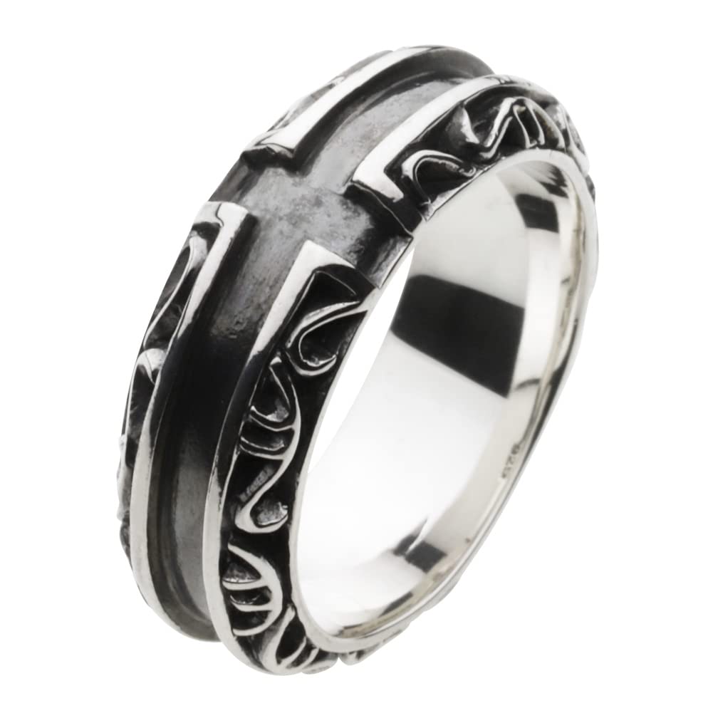 

Black Arabesque Cross Ring 925 Silver fr0172 11 [Figmart] [Silver Accessories] No.