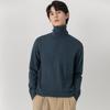 Autumn and Winter Men's Turtleneck Bottom Sweater Solid Color 100% Wool Sweater Thickened Warm Knitted Thread