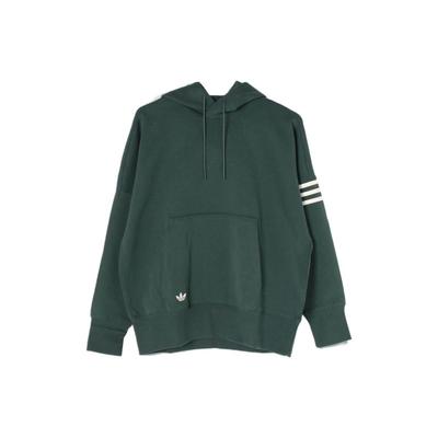 adidas Originals Kleeblatt Uni Logo Print Kordelzug Hoodie mit langen Ärmeln Unisex Oberteile Grün HR8654
