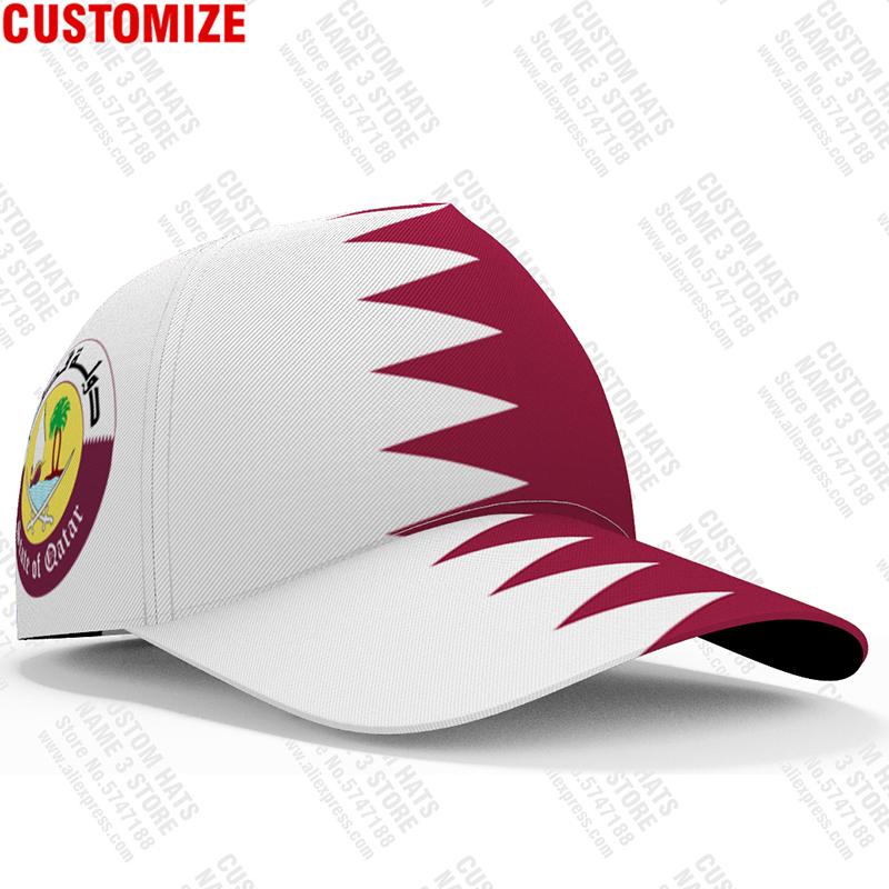 State Of Qatar Baseball Cap Free 3D Custom Made Name Number Team Logo Qa Hat Qat Country Travel Arab Nation Arabic Flag Headgear