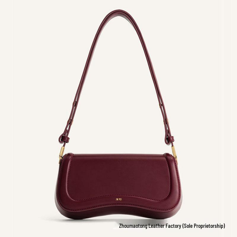 

JW PEI Pudding Genuine Leather Shoulder Bag - Women s Fashion Crossbody & Underarm Bag 26.5*6*14.5