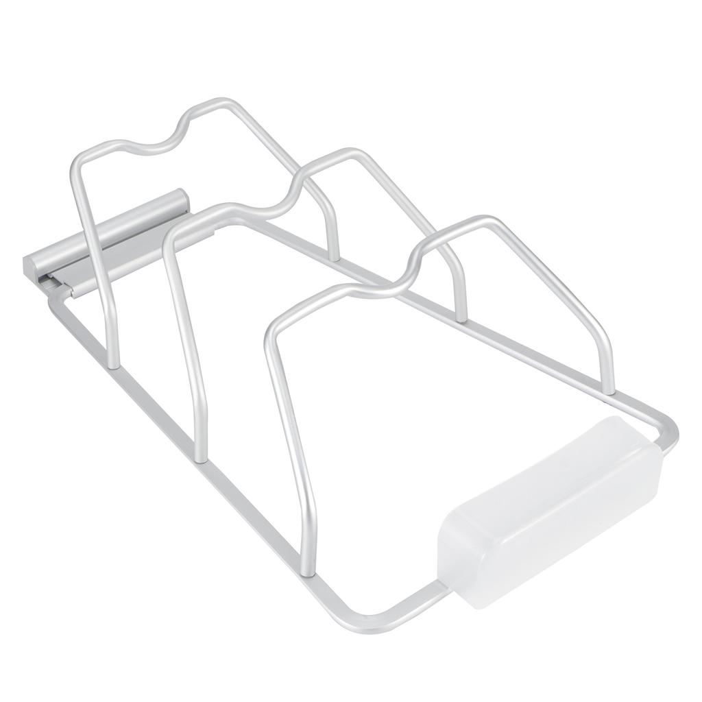 3 Tier Wall Mounted Pan Lid Storage Rack Pot Cover Organizer Holder Kitchen Accessories(Avec