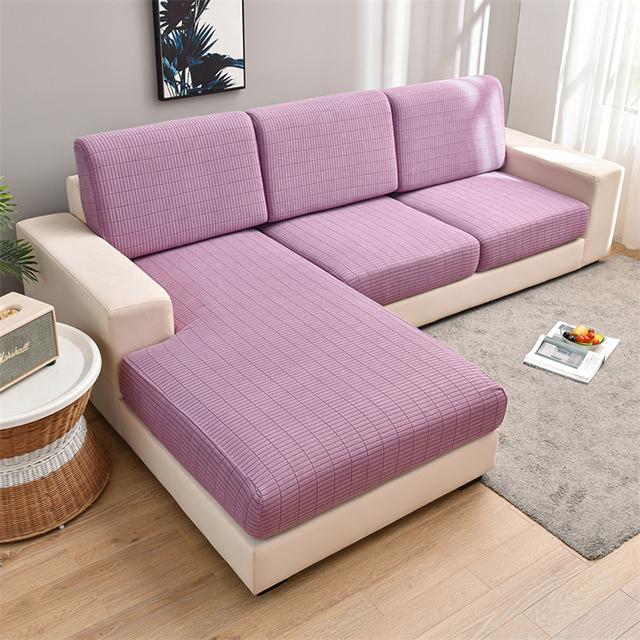 

Жаккардовый чехол для подушки на сиденье дивана, эластичный мягкий чехол на подушку для дивана, чехол для дивана, защита для мебели для декора гостиной L-shaped светло-фиолетовый