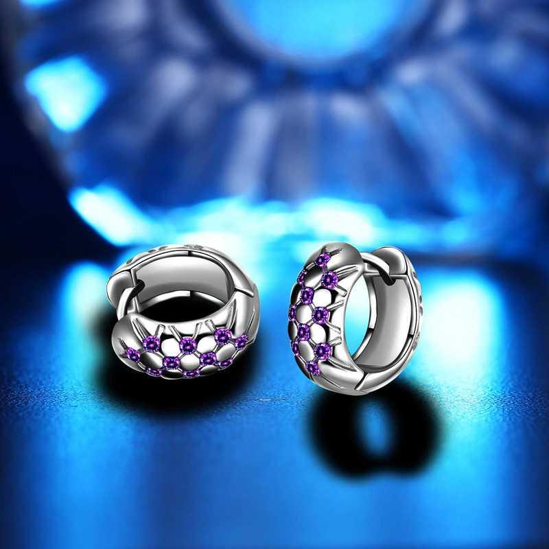 Sace Gems Klasické fialové náušnice se zirkonem 3A pro ženy jako dárky na svatbu