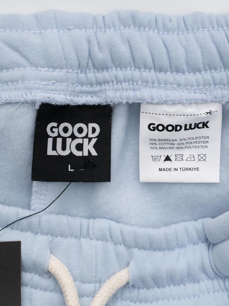 Men's Light Blue Sweatpants GOOD LUCK Print Logo M