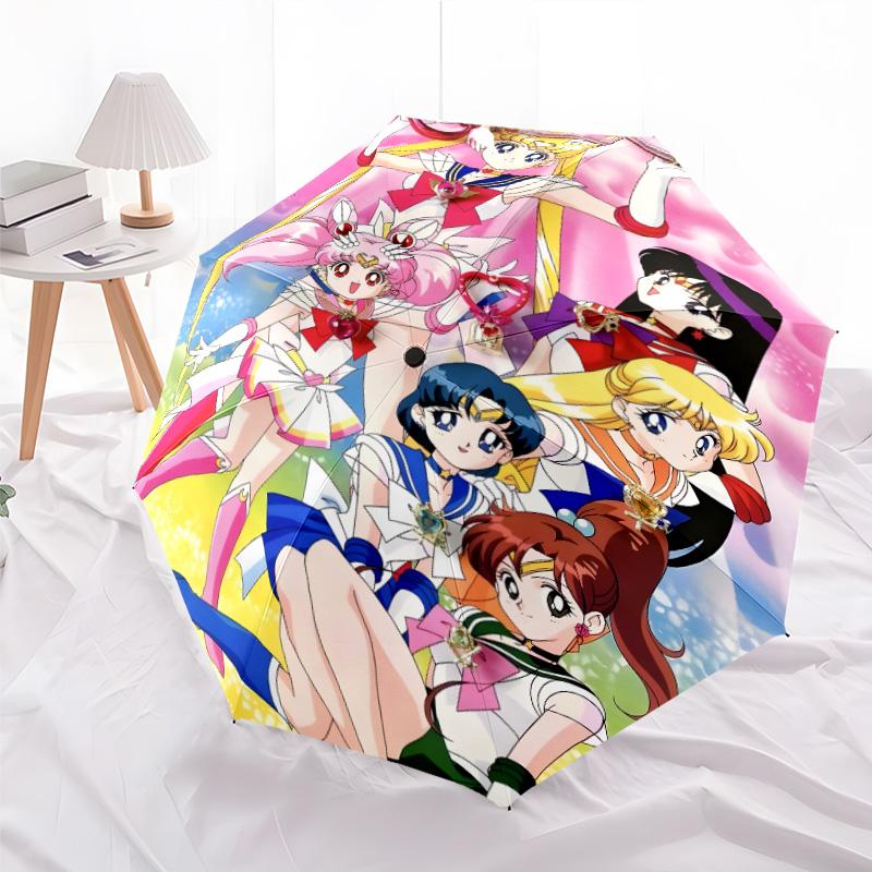 1pc Sailor Moon Umbrella, Sun Protection, And UV Shielding. It Has Eight Sturdy Ribs for Outdoor Use And Perfect As a Holiday Gift