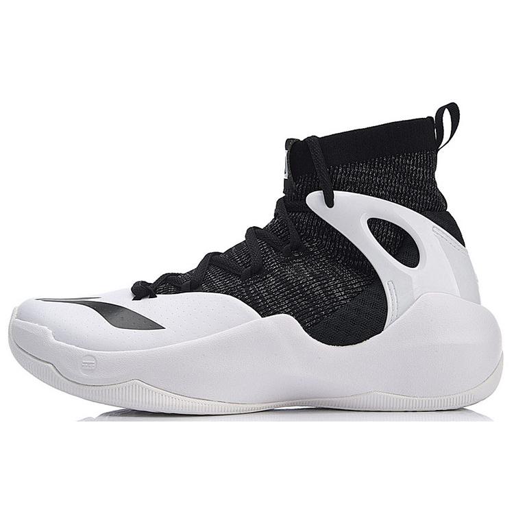 New LiNing SONIC 6 V2 Cushioning Anti Slip And Wear Resistant High Top Basketball Shoes Black White ABAN027-4