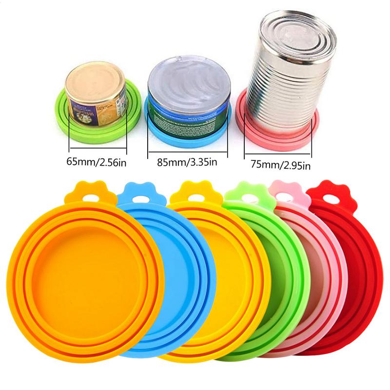 3 In 1 Reusable Food Storage Keep Fresh Tin Cover Cans Cap Pet Can Box Cover Silicone Can Lid Hot Kitchen Supply Mould Proof Hot