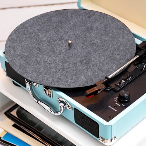 Totority 2-Piece Record Mat, Turntable Felt Mat, Vinyl Slipmat, DJ Slipmat, Record Protection Mat, Felt Mat, Gray