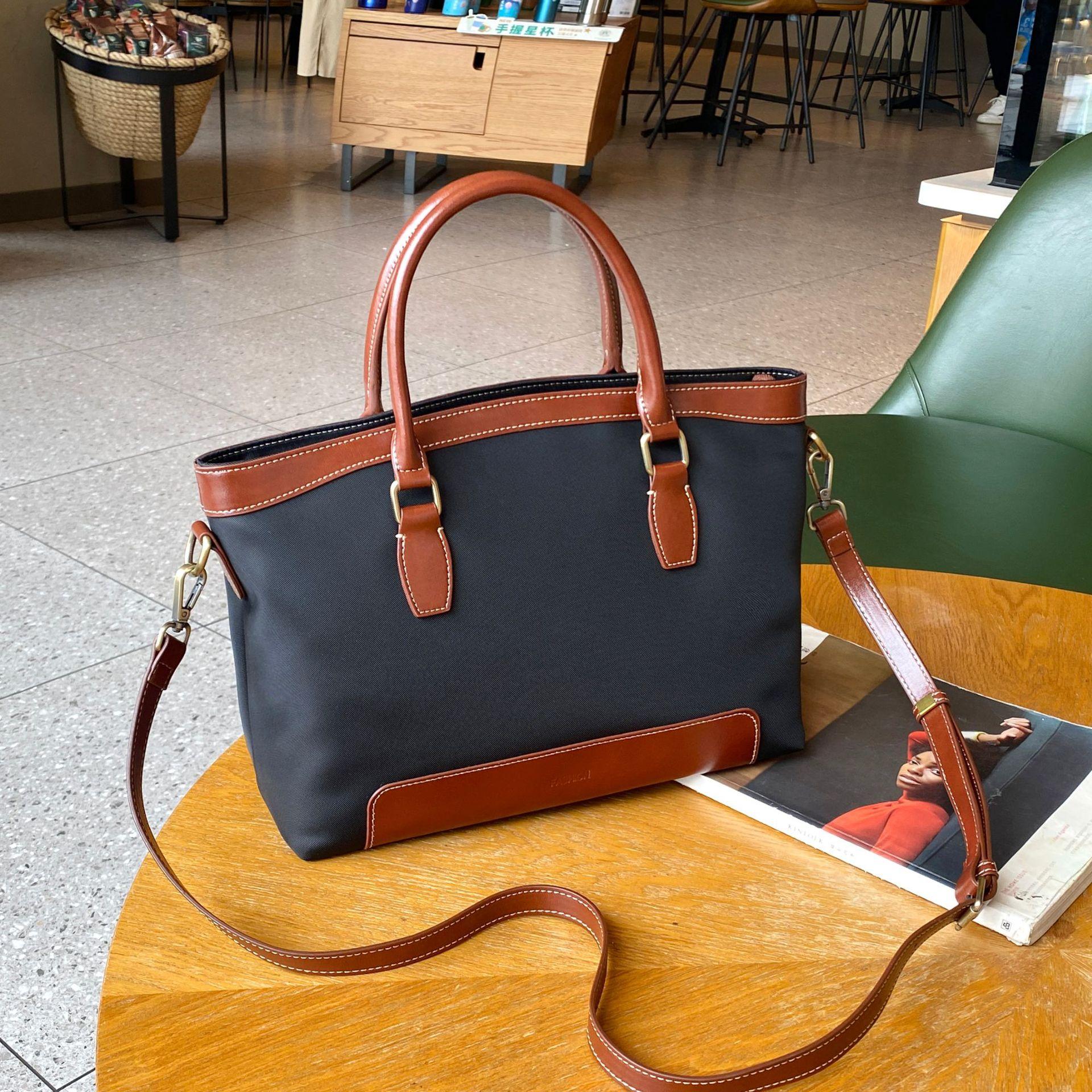 

Женская сумка на плечо, Большая вместимость, Модная, Простая и универсальная сумка для покупок, Сумка для мамы большой вместимости, Прочная чёрный