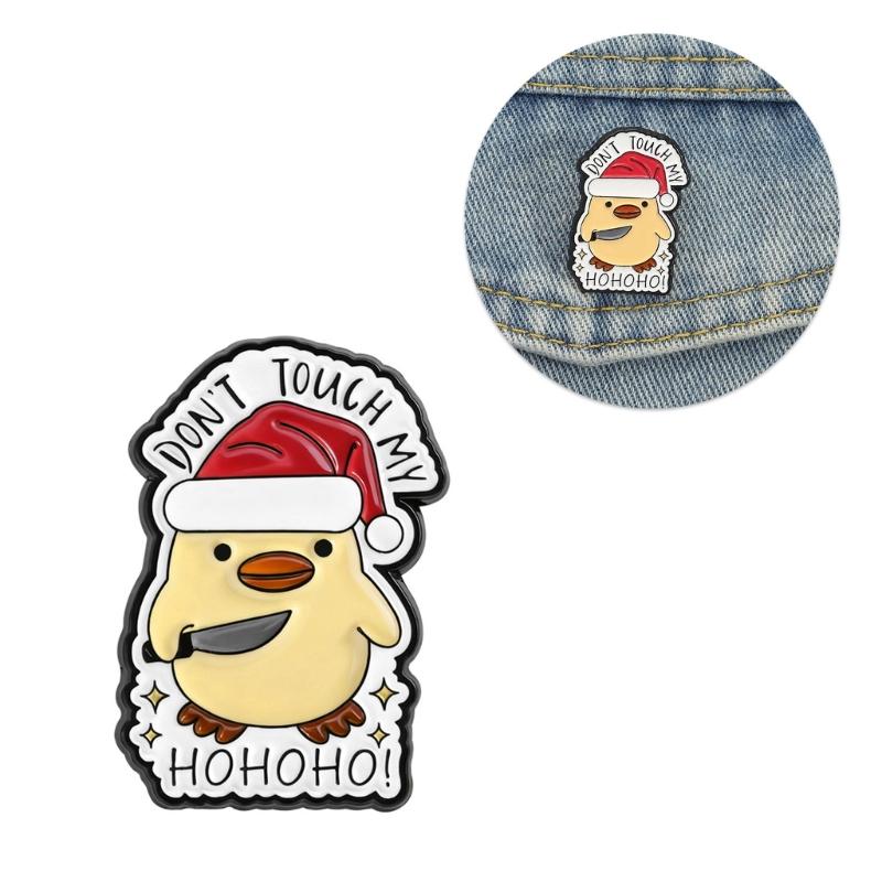 Humorous Holiday Duck Metal Badge Light Weight Alloy Brooch Lapel Pin For Jackets Backpacks Bag Hat Costume Decoration