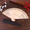 Vintage Hollow Carved Wooden Folding Hand Fan Chinese Style Bamboo Fan For Wedding Valentine'S Day Party Decor Summer Cooling