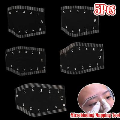 5 Stück Geschenke Schnelles Zeichen Augenbrauen Design Lineal Wiederverwendbares PVC Augenbrauen Mapping Lineal Formgebende Brauenkreuzkarten für Anfänger