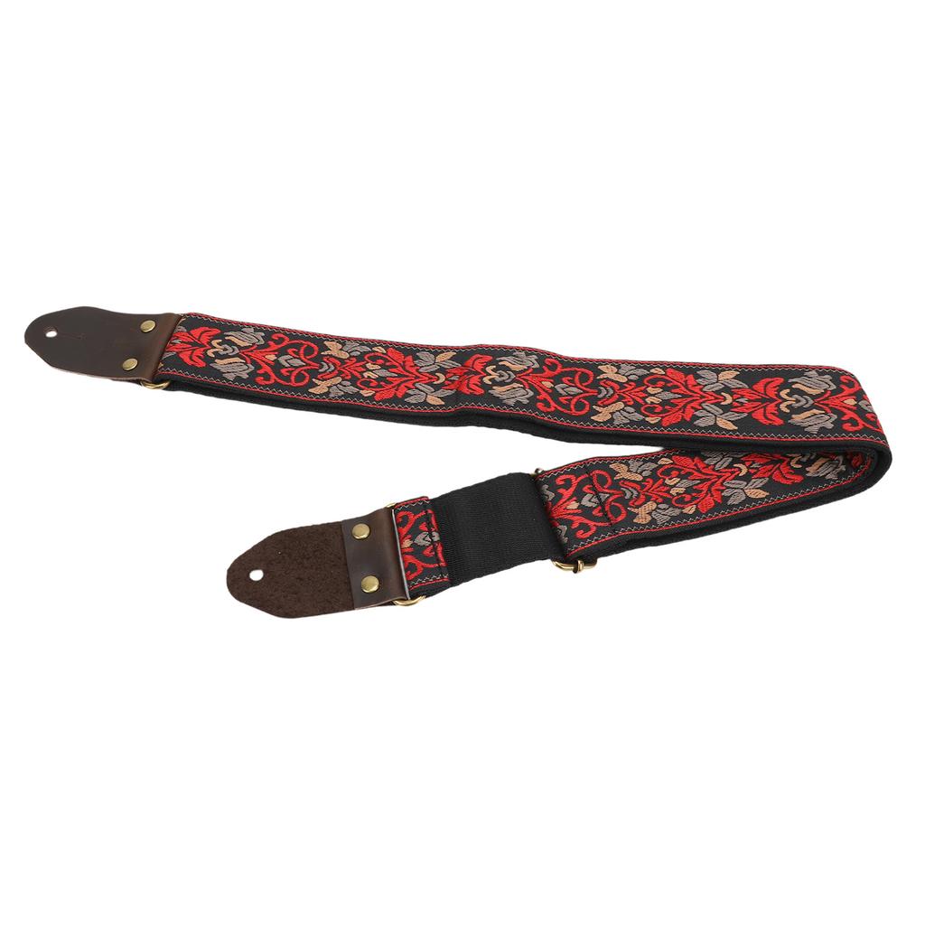 Guitar Strap Thickened and Widened Multifunctional Unique Jacquard Embroidery Guitar Strap Black