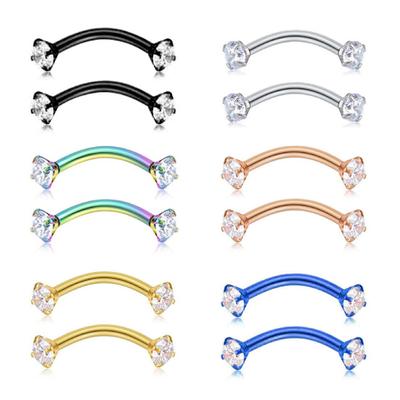Barbell per sopracciglia multiuso Zirconia cubica Chic Anticorrosione