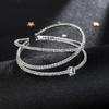 Bridal Luxury Rhinestone Zircon Cross Opening Bracelet Women'S Bracelet Temperament Bracelet Bracelet Hand