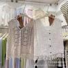 Summer Spice Girl Design Sense Crochet Hollow Suspender Women's Knitted Vest Vest Outside Sleeveless Blouse Top