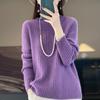 Women's Cashmere Sweater Qinghe Cashmere 30% Cashmere 70% Wool Autumn and Winter Pullover Warm and Fashionable