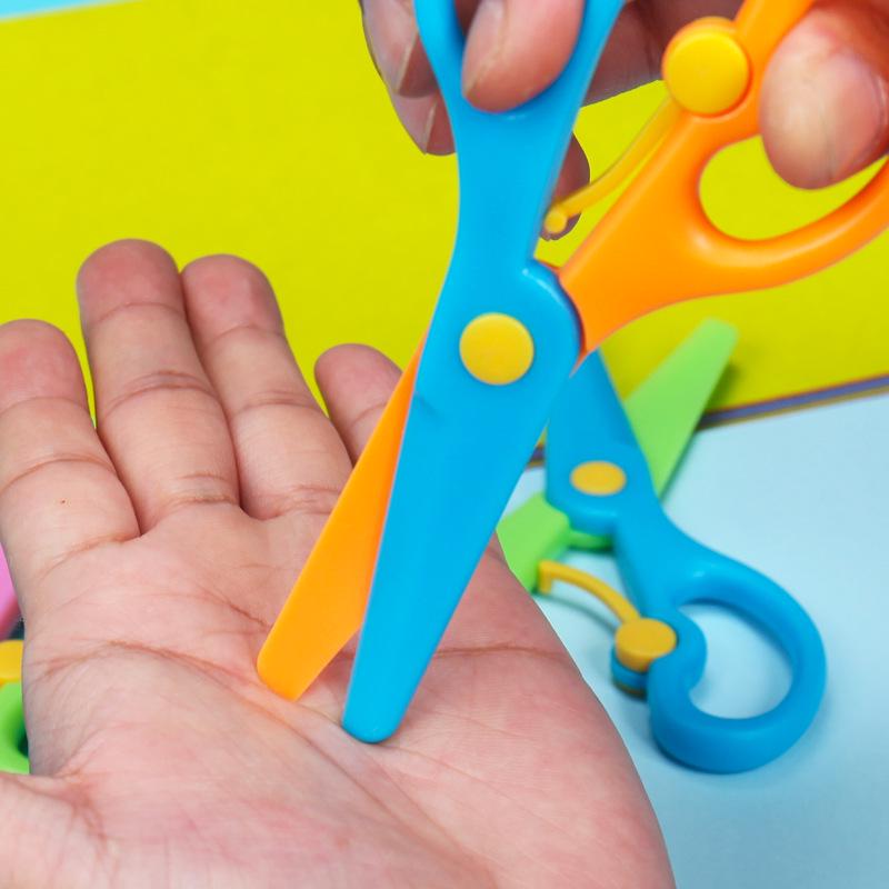Kid-Safe Anti-Pinch Art Scissors: Mini Kindergarten Craft and Stationery Scissors