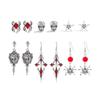 New Popular Halloween Skeleton Bat Earrings with Gothic Style Earrings Design Goth Cross Rose Piercing Earrings Jewelry Earrings