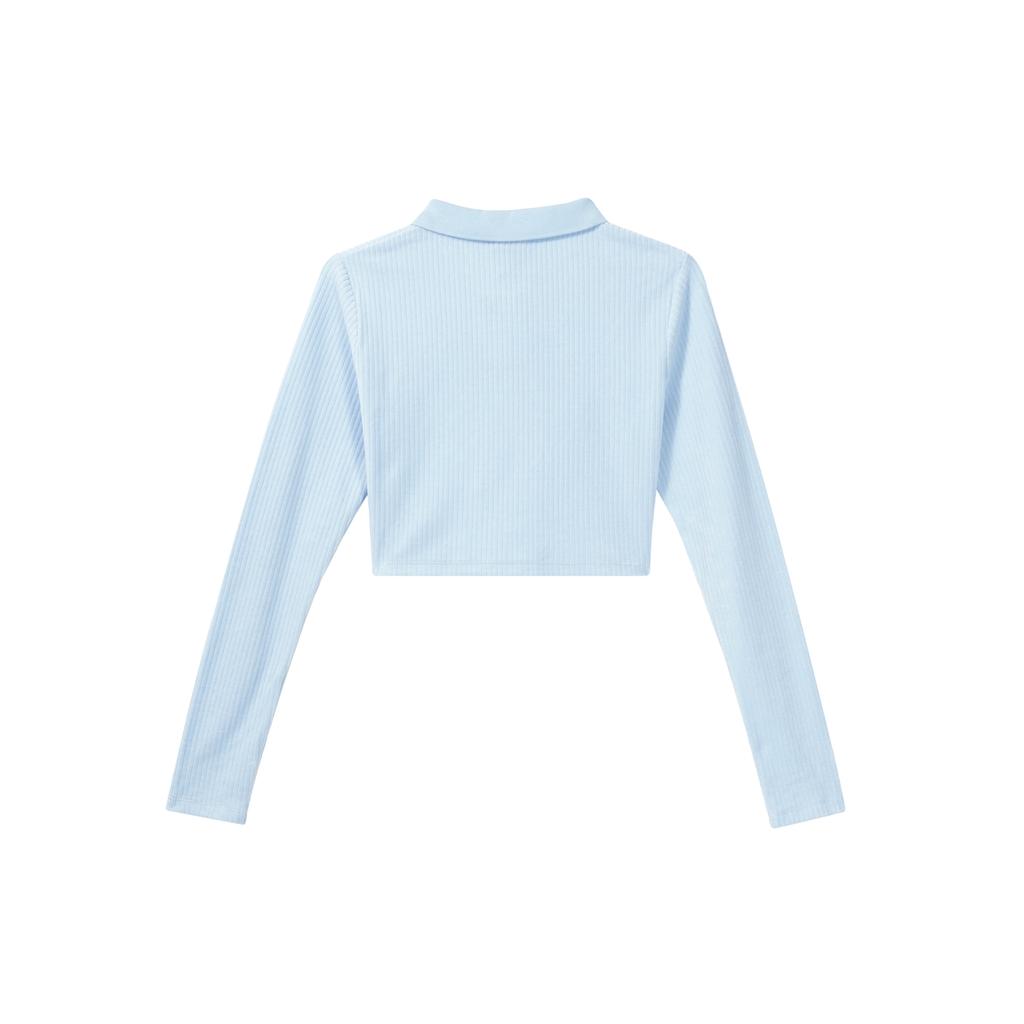 Jordan Crop Tops Women's Ice Blue Polo Collar Moderate DV1401-411