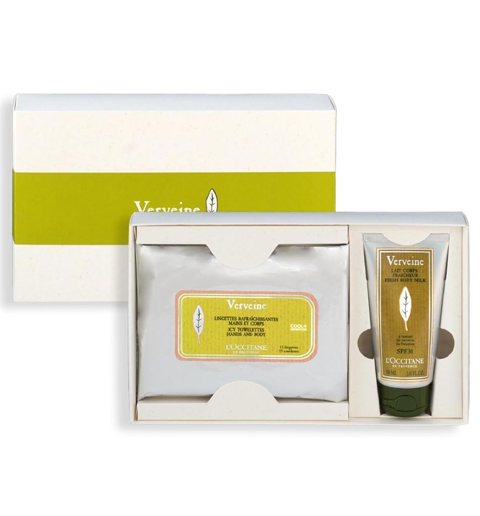 Verbena Portable Duo UV Lotion Cooling Body Sheet Gift a Popular Gift for Both Men and Women L'OCCITANE (Full-Body Sunscreen) + Set,