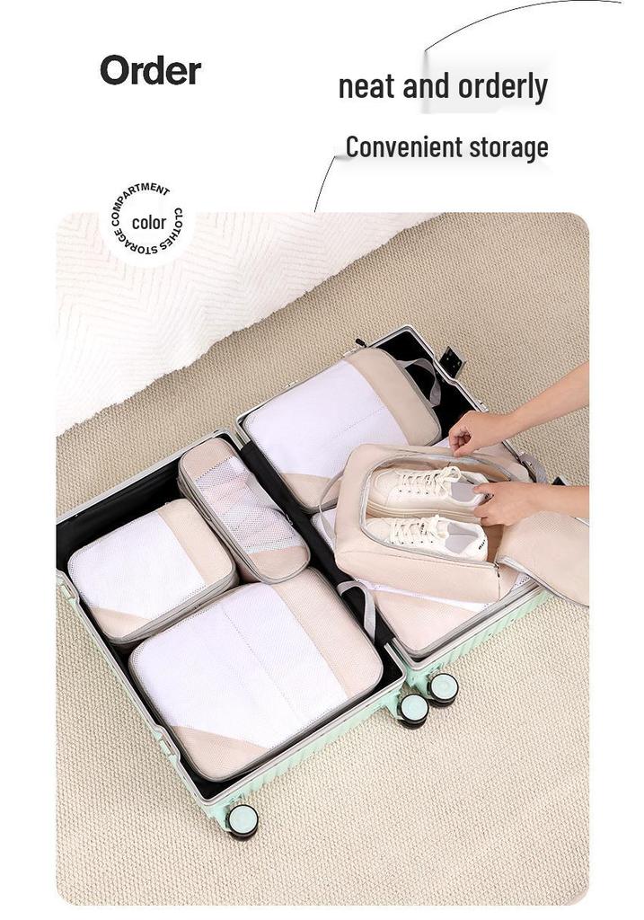 Four-Piece Compression Travel Storage Bag Set for Clothes, Toiletries, Digital Gear, and More