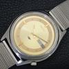 CITIZEN AUTOMATIC 8200 JAPAN MENS VINTAGE GOLDEN COLOR DIAL WATCH a702750-1 R210-a702750