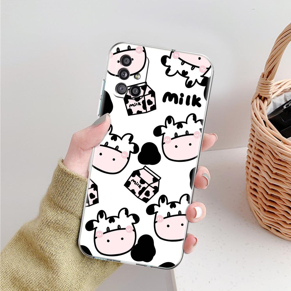 Case For Samsung A15 A13 A35 A55 A51 A71 A41 A31 A21S A05 A17 A23 A25 A33 A53 A73 5G A07 4G Cover Dairy Cattle Cow Speckle Cute