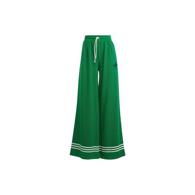 Pantaloni Sport Tricotați Originali Trefoil cu Picior Larg Femei Partea de Jos Verde IB2045