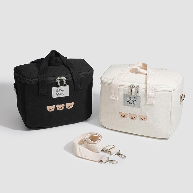 Niche Cartoon Mommy Bag All-in-one Canvas Hand Bill Shoulder Crossbody Picnic Bento Bag