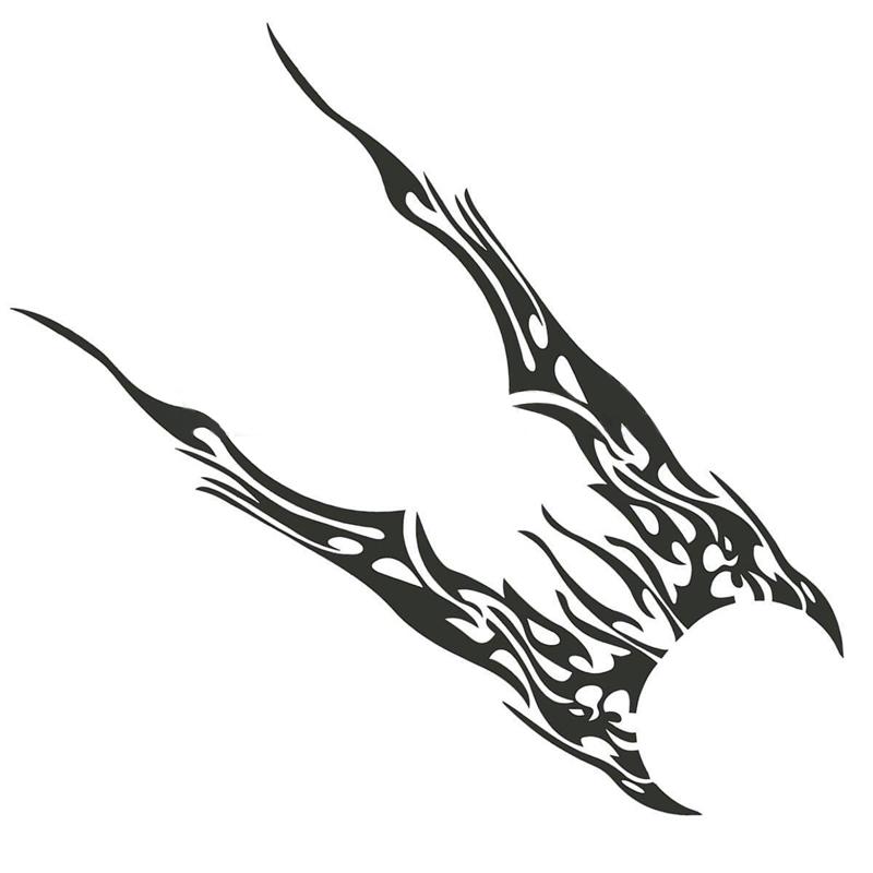 A Set Auto Black Flame Car Decal Vinyl Graphics Two Side Body Stickers
